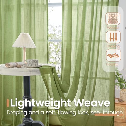 54 Inch Length Green Curtains for Short Living Room Windows (Green / 42"W x 54"L (Pack of 2))