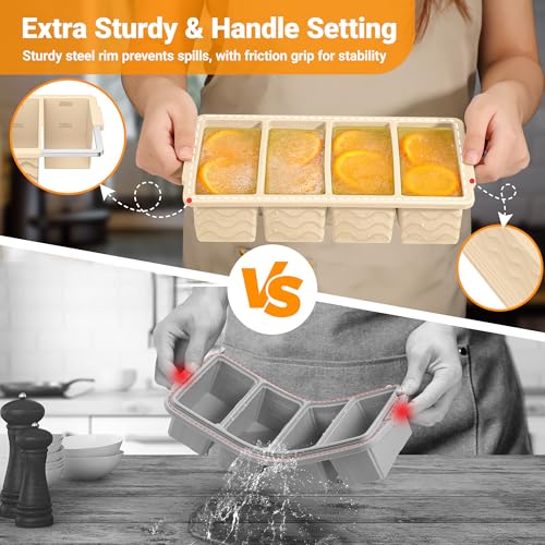 Silicone Freezer Molds for Soup with Lid (Walnut Brown)