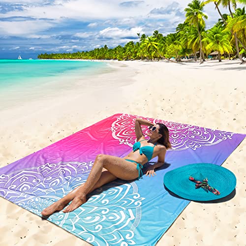 Waterproof Sandproof Beach Blanket Mat for 1 (120" X 108"（1~8 person） / Beautiful Pattern)