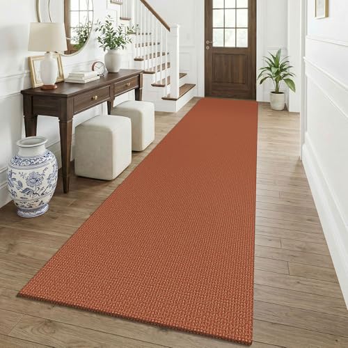 Orange 2.5'x12' Runners Rugs for Hallway (Burnt Orange/Tan / 2'8" x 12' (Runner))