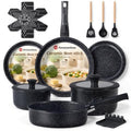 21Pcs Pots and Pans Set Non Stick with Detachable Handle Frying Pan (Frying Pan Set)