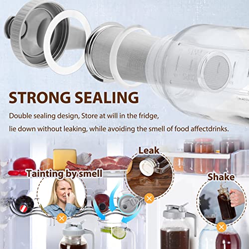Cold Brew Coffee Filter with Pour Spout Lid for 32 OZ Wide Mouth Mason Jar (32oz mason jar filter with lid)