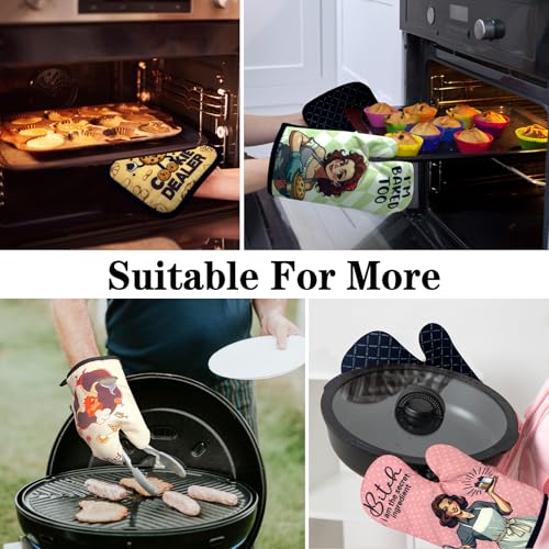 2 Pack Funny Baking Oven Mitts for Women