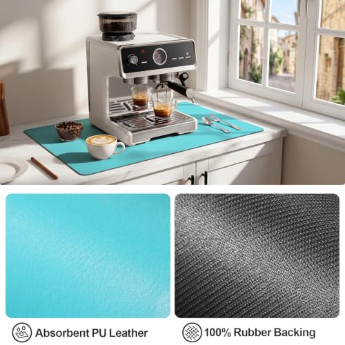 Coffee Mats for Coffee Bar Accessories (Turquoise / 31.5" x 17")