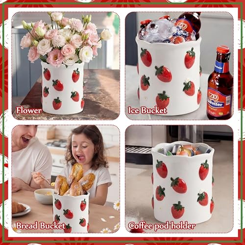 6.7" H Strawberry Utensil Holder for Kitchen Counter (Strawberry)