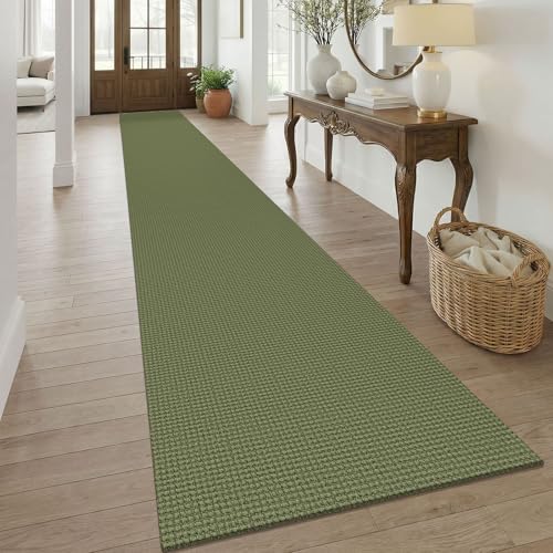 3x20 Runners Rugs for Hallway (Olive Green/Earthy Green / 3' x 20' (Runner))