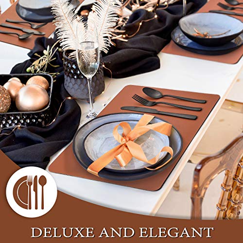 24 Pieces Matte Black Silverware Set with Steak Knives for 4