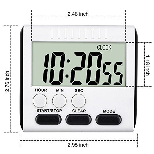 3 Pcs Magnetic Digital Timer for Kitchen Classroom (Black)