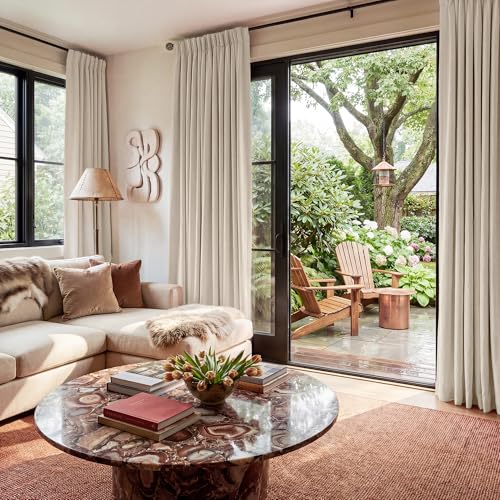 Warm Sand 100% Blackout Curtains 108 Inch Long for Bedroom Loft (Warm Sand / 52"W x 108"L (Pack of 2))