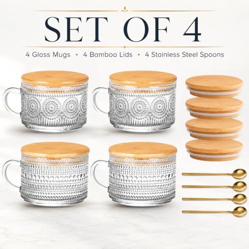 Vintage Glass Coffee Mugs Set of 4 (Vintage Coffee Mugs Set Of 4)