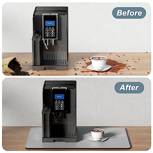 Coffee Mat 12"x19" Coffee Bar Mat for Coffee Station Accessories and Organizer (A-Space Gray / 12" x 19")