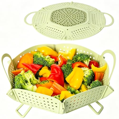 Large Collapsible Silicone Steamer Basket (Green)