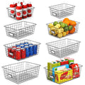 8 Set Extra Large Wire Baskets for Organizing with Lables (Large-8 Pack)