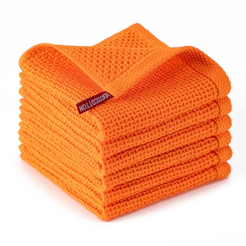 Kitchen Towels 6 (Orange / 12 x 12 - 6 Pack)
