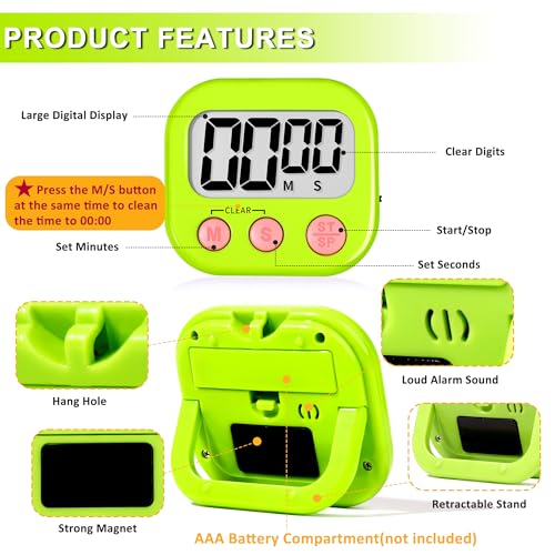 Classroom Timer for Kids Teachers 4 Pack Digital Timers (Blue & Green)