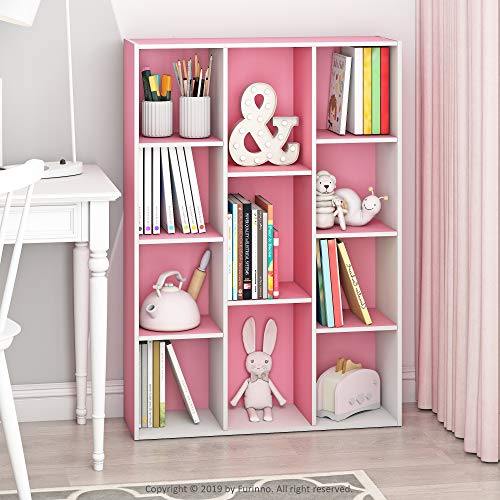 LUDER Book Shelf (White/Pink / 11-Cube)