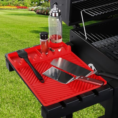 Silicone Tools Mat for Griddle & Kitchen Countertop (Red)