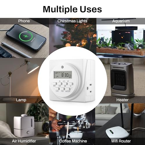 Indoor 7 Day Programmable Digital Timer Outlet (3-Prong,1-Pack)