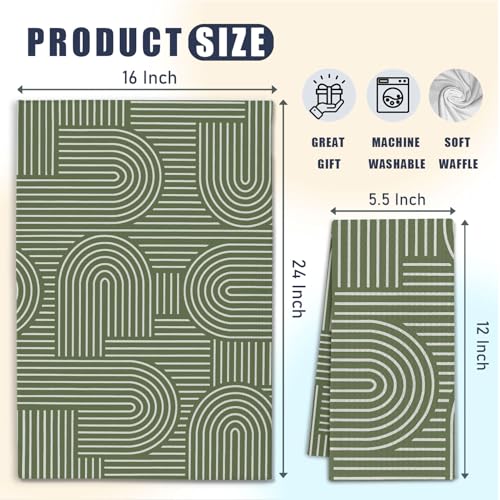 Abstract Boho Sage Green Kitchen Towels (Green / Casual)
