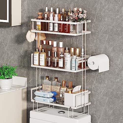 3 Tier Over Toilet Storage Shelf (White / 3-Tier)