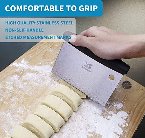 Dough Scraper Baking Pastry Cutter Good Grip Pastry Scraper Chopper Stainless Steel Dough Cutter (13 CM Dough Scraper)