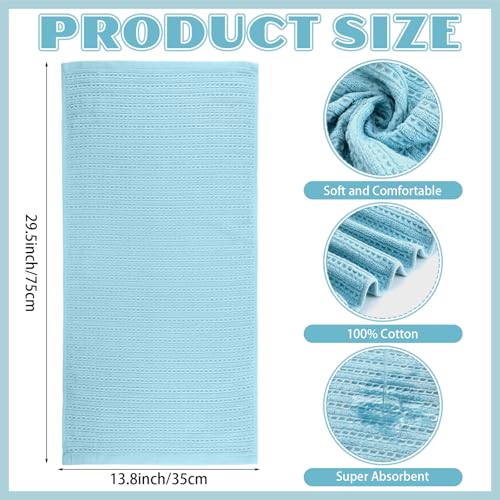 4 Pack Turquoise Hand Towels Waffle 100% Cotton 13x29 Inch (Turquoise)