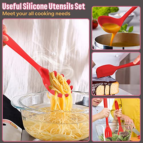 Silicone Cooking Utensils Set (7 Pieces / Red)