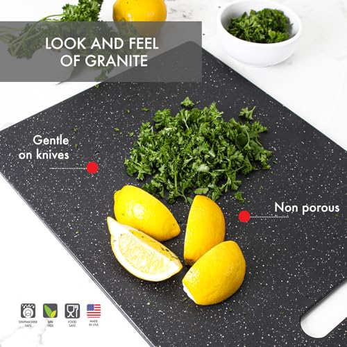 Superboard Pastry Board and Cutting Boards (Set of Two (8.5"L x 11"W & 11"L x 14.5"W) / Midnight Granite Color)