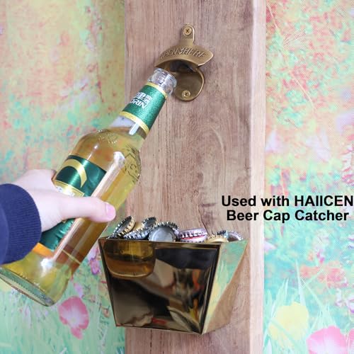 8 Packs Bulk Beer Opener Wall Mounted Vintage Gold Bottle Cap Opener for Gargae Kitchen Bar (Antique Gold)