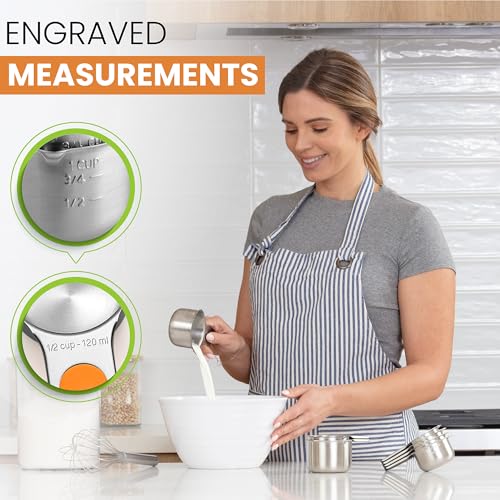 Magnetic Stainless Steel Measuring Cups Set of 7 Patented (Neon / Magnetic - Set of 7)