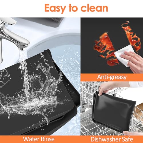 Silicone Coffee Maker Mat with Lip for Countertops (Black / 19.7'' x 15'')