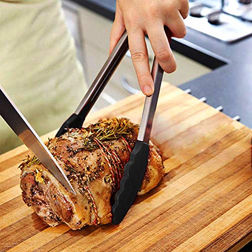 Kitchen Tongs Set of 2 Silicone Tongs in Pinch Test Grade