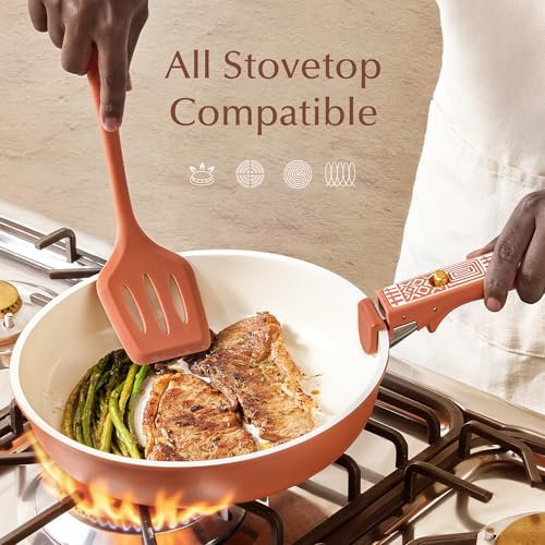 21pcs Ceramic Cookware Set (Terracotta / 21 Piece)
