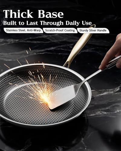 Frying Pan Nonstick with Lid 12 in