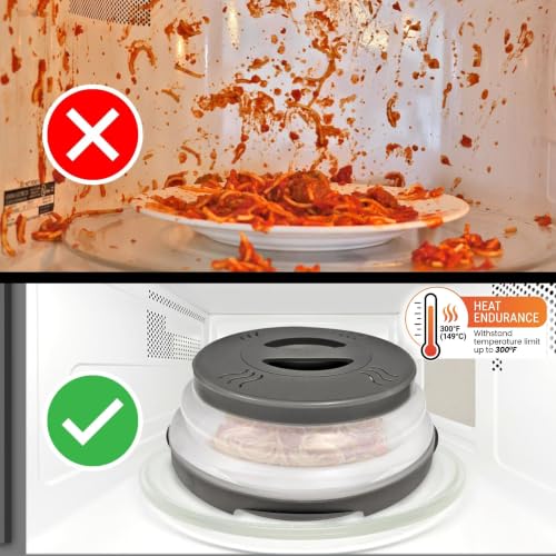 Magnetic Microwave Splatter Cover (12 Inch - Full Size Microwaves - Gray)