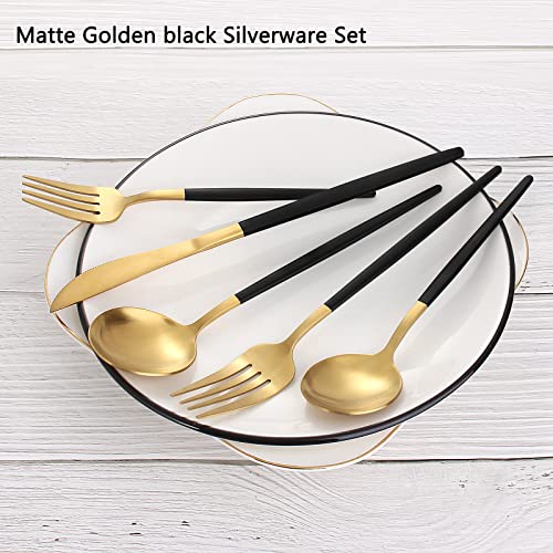 Matte Black Gold Silverware Set (Matte Black Gold)
