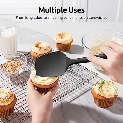 Silicone Spoon Spatula Set of 3 (Black)