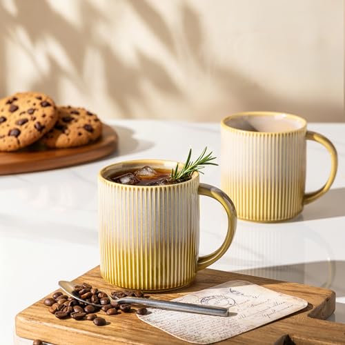 Ceramic Coffee Mugs Set of 6 (Autumn Haze / 14 OZ (Set of 6))