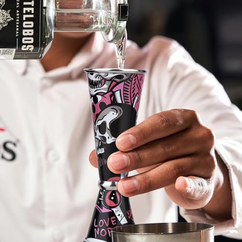 Jigger for Bartending Stainless Steel (Skull-Pink / 1 count)