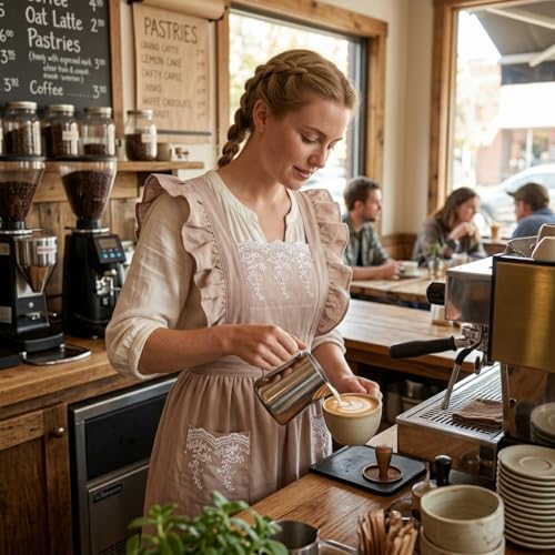 Vintage Aprons for Women (Beige)