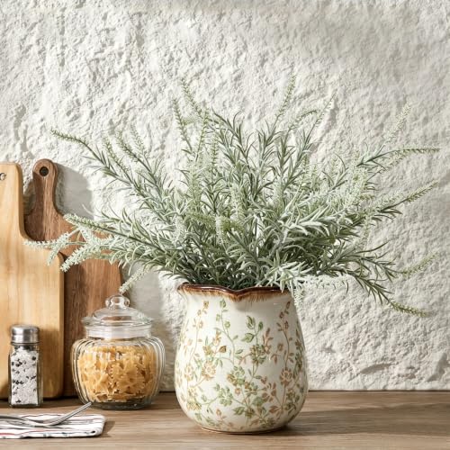 Rustic Ceramic Utensil Holder (green rattan 1)