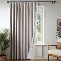 Pinch Pleated 100% Blackout Linen Curtains 84 Inch for Living Room (Khaki/Linen Total Blackout / 60"W x 84"L (Pack of 1))