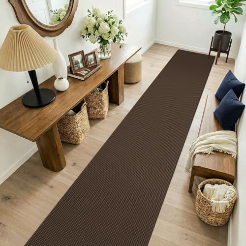 Cotton 2x14 Runners Rugs for Hallway (Brown/Dark Brown / 2' x 14' (Runner))
