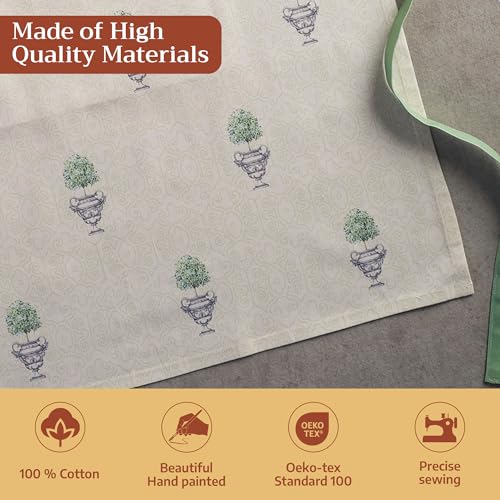 Aprons for women with Pocket 100% Cotton Pack of 1 (075 - Jardin Du Roy)