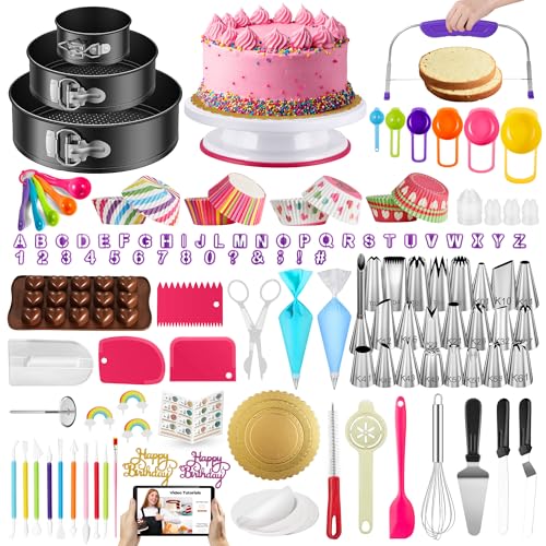 700 Cake Decorating Kit Baking Supplies Tools for Beginners & Pros