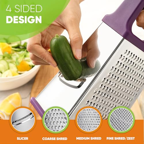 Stainless Steel XL Cheese Grater for Kitchen (Purple / XL)