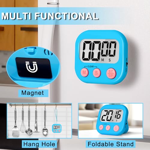 Classroom Timer for Kids Teachers 2 Pack Digital Timers Blue White (White & Blue)