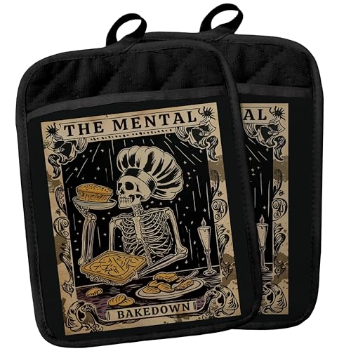 Gothic Skeleton Pot Holders with Pockets (Color-b)