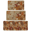 Maple Leaf Fall Kitchen Mats Set of 3 (17" x 29" /17" x 36" /17" x 47" / Orange)