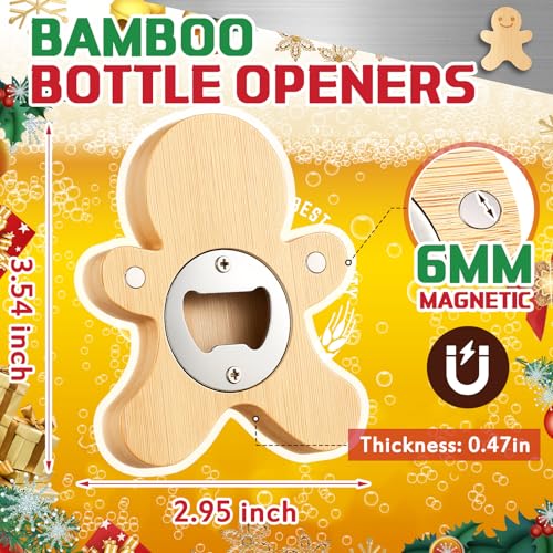 12 Pcs Magnetic Wooden Beer Bottle Opener